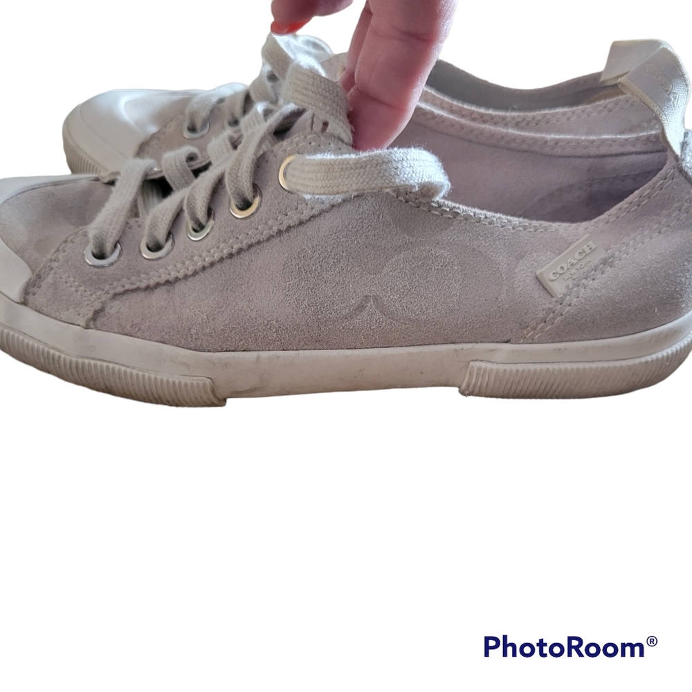 RARE Suede Leather COACH Shoes SNEAKERS  Sz 5.5 - Picture 4 of 5